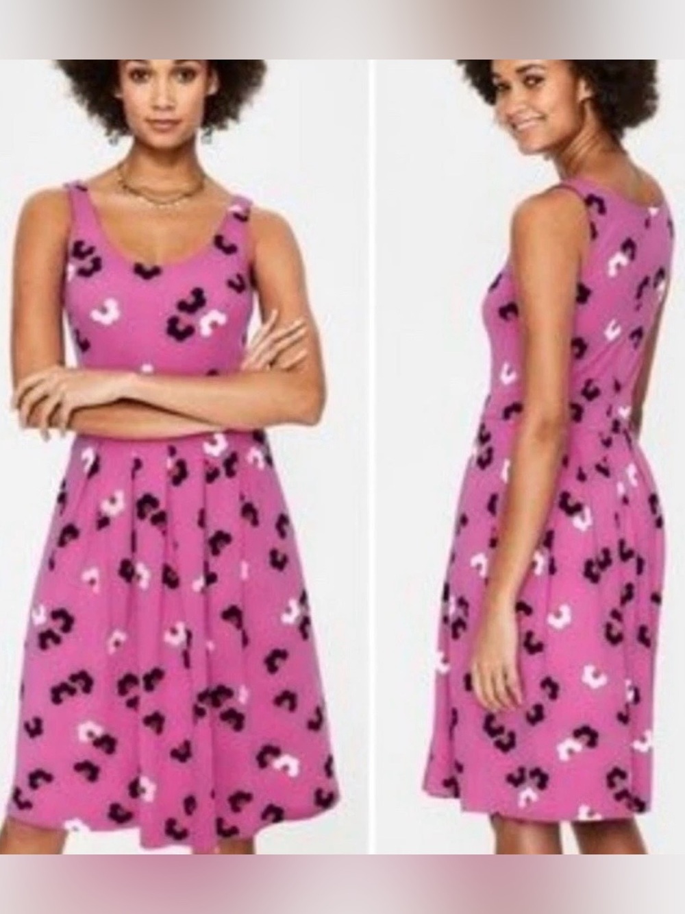 Boden Joanna Ponte Knit Floral Dress Pink Fit & Flare Plus Size 18L Colorful
